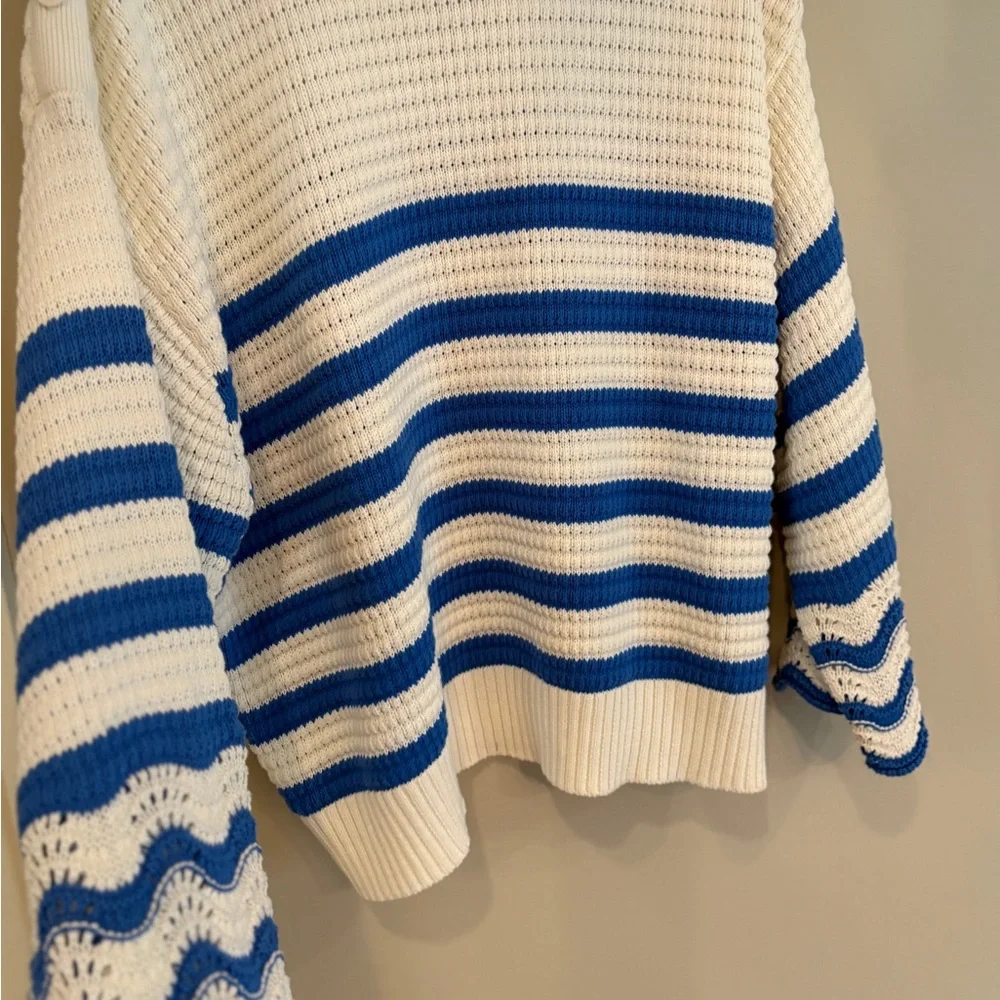 J. Crew White and Blue Striped Sweater - Picture 7 of 7